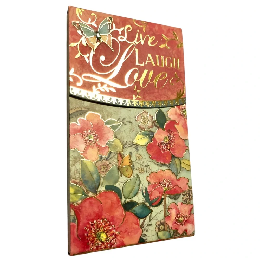 Punch Studio Embellished Long Notepad:  Floral 